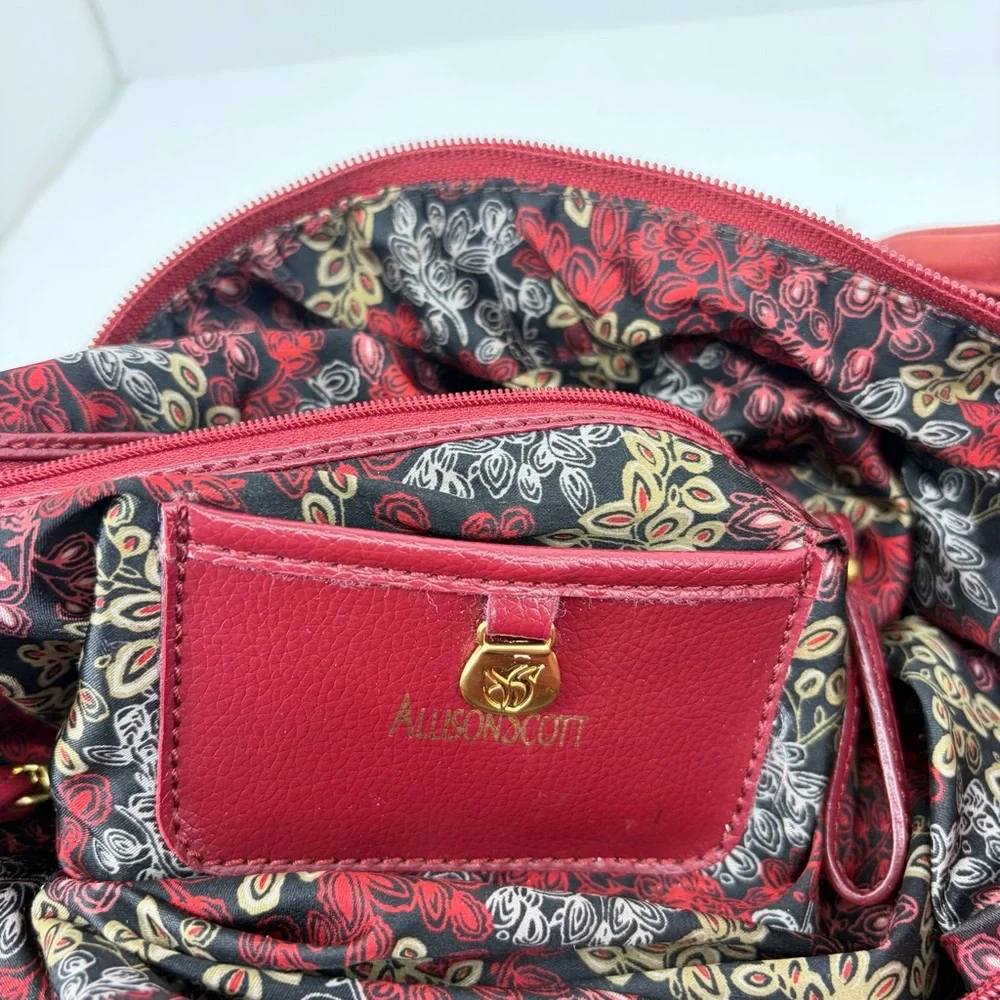 Allison Scott Red Leather Hobo Bag